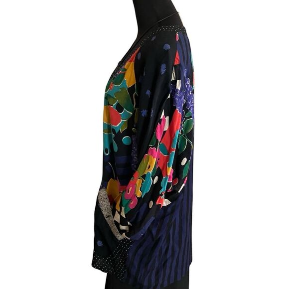 Carole Little Vintage Patchwork Cardigan Vivid Fun Size 6 - Picture 7 of 9